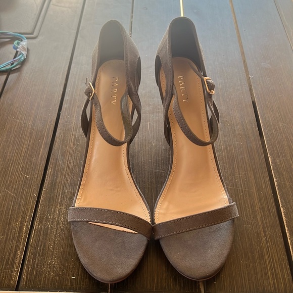 Party-Gray Faux Suede Stilettos - Picture 1 of 8
